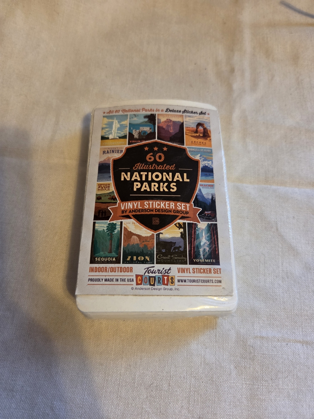 NEW 60 Illustrated National Parks Vinyl Sticker Set - White